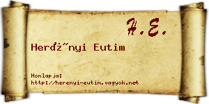 Herényi Eutim névjegykártya